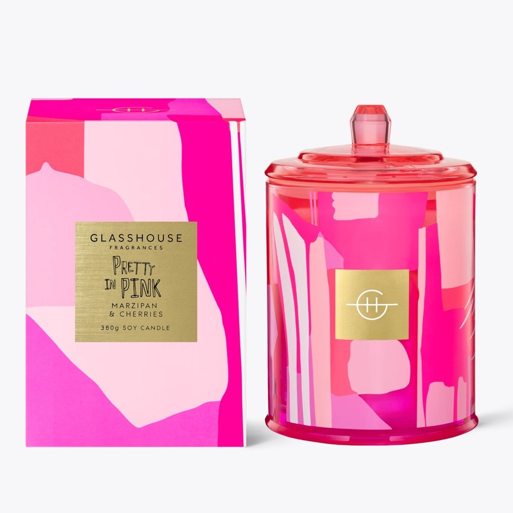 Glasshouse Fragrances Pretty in Pink Triple Scented Soy Candle 13.4oz